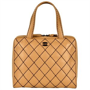 CHANEL Cream Leather Tote Bag